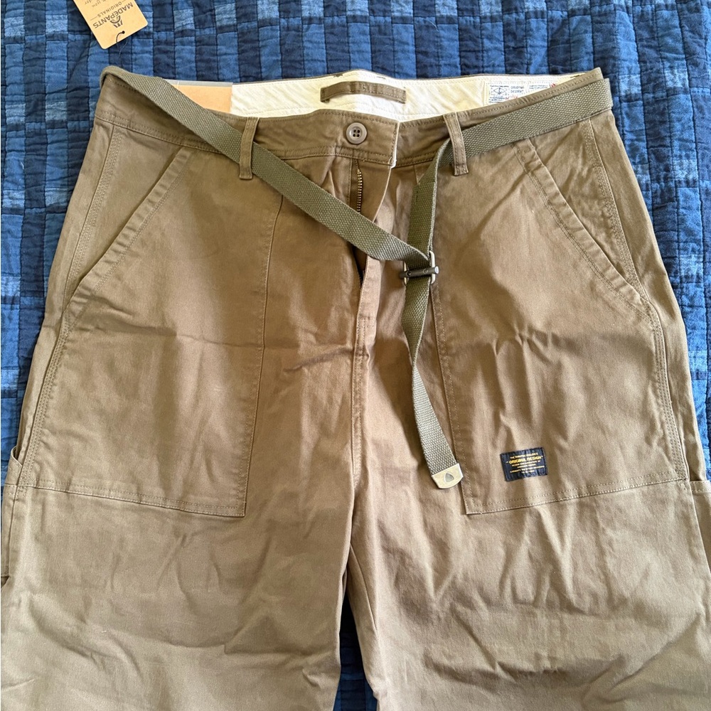 Madepants Khaki Utility Pants with Web Belt
